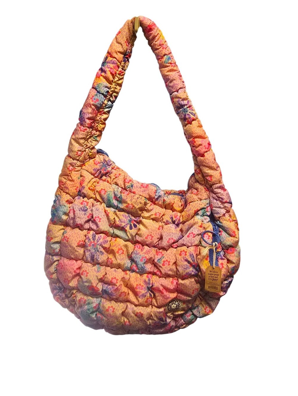Natural Life Puffy Fit-It-All Bag Pink Floral NWT